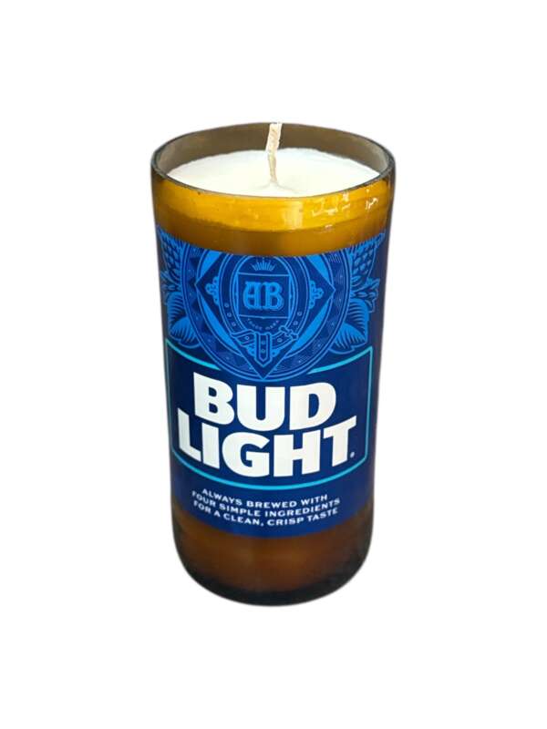 Bud Light Beer Bottle Soy Wax Candle