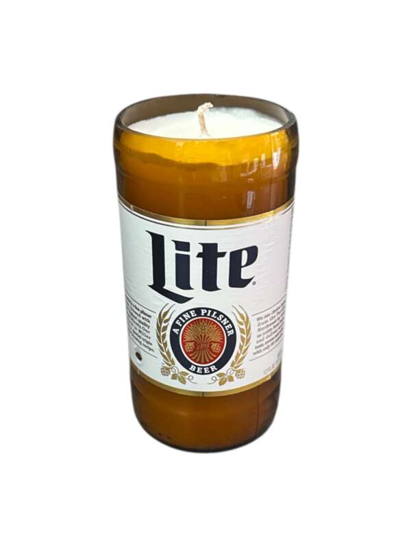 Miller Lite Beer Bottle Soy Wax Candle
