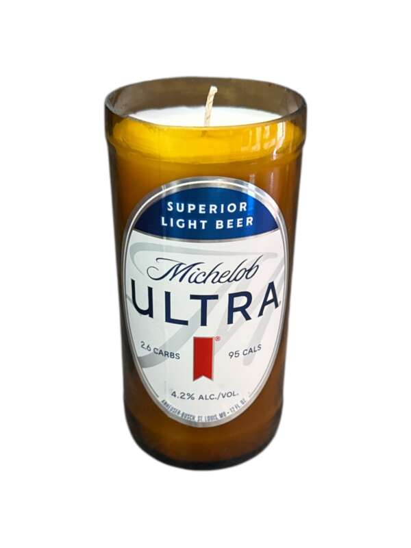 Michelob Ultra Beer Bottle Soy Wax Candle